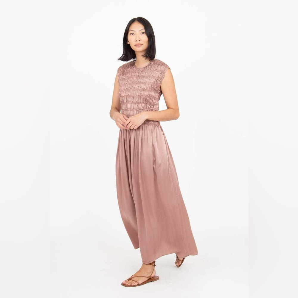 M. Patmos Aliya SILK smocked dress Red Earth